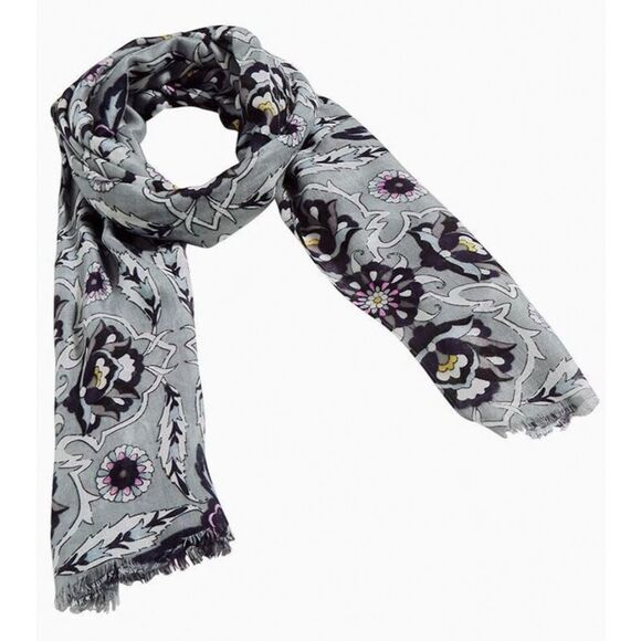 Vera Bradley 22842-X40 Women's Gray *Plaza Tile* Soft Fringe Scarf - Picture 9 of 9